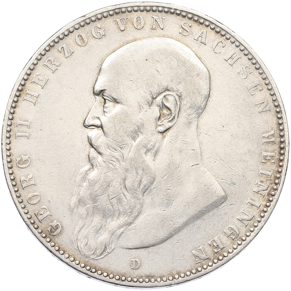 5 марок 1908 года Германия (Саксен-Мейнинген) — Фото №1
