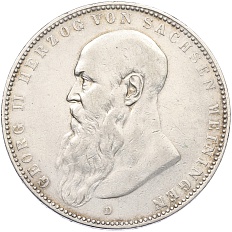 5 марок 1908 года Германия (Саксен-Мейнинген) — Фото №1