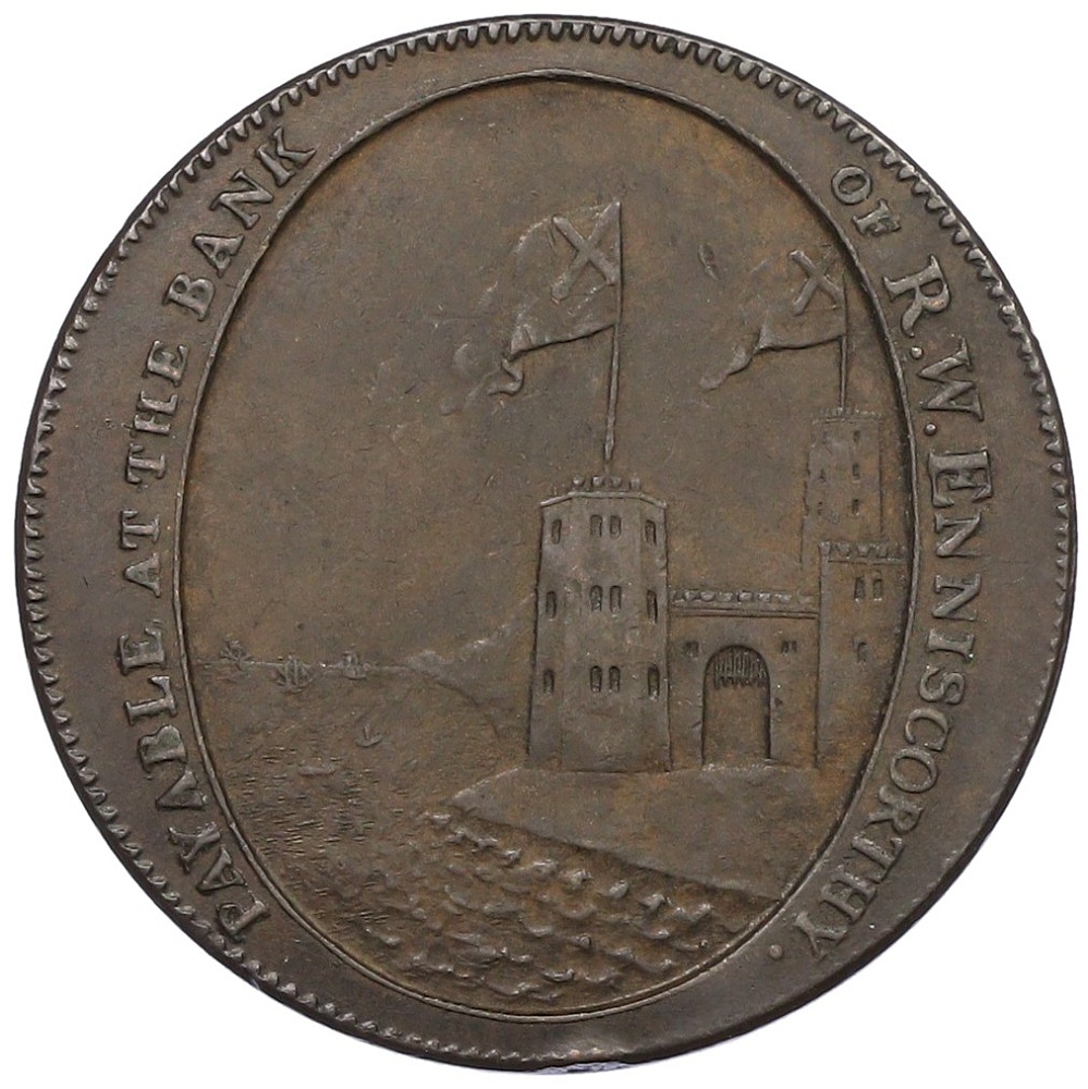 Токен 1/2 пенни 1800 года Ирландия — графство Уэксфорд — Фото №1