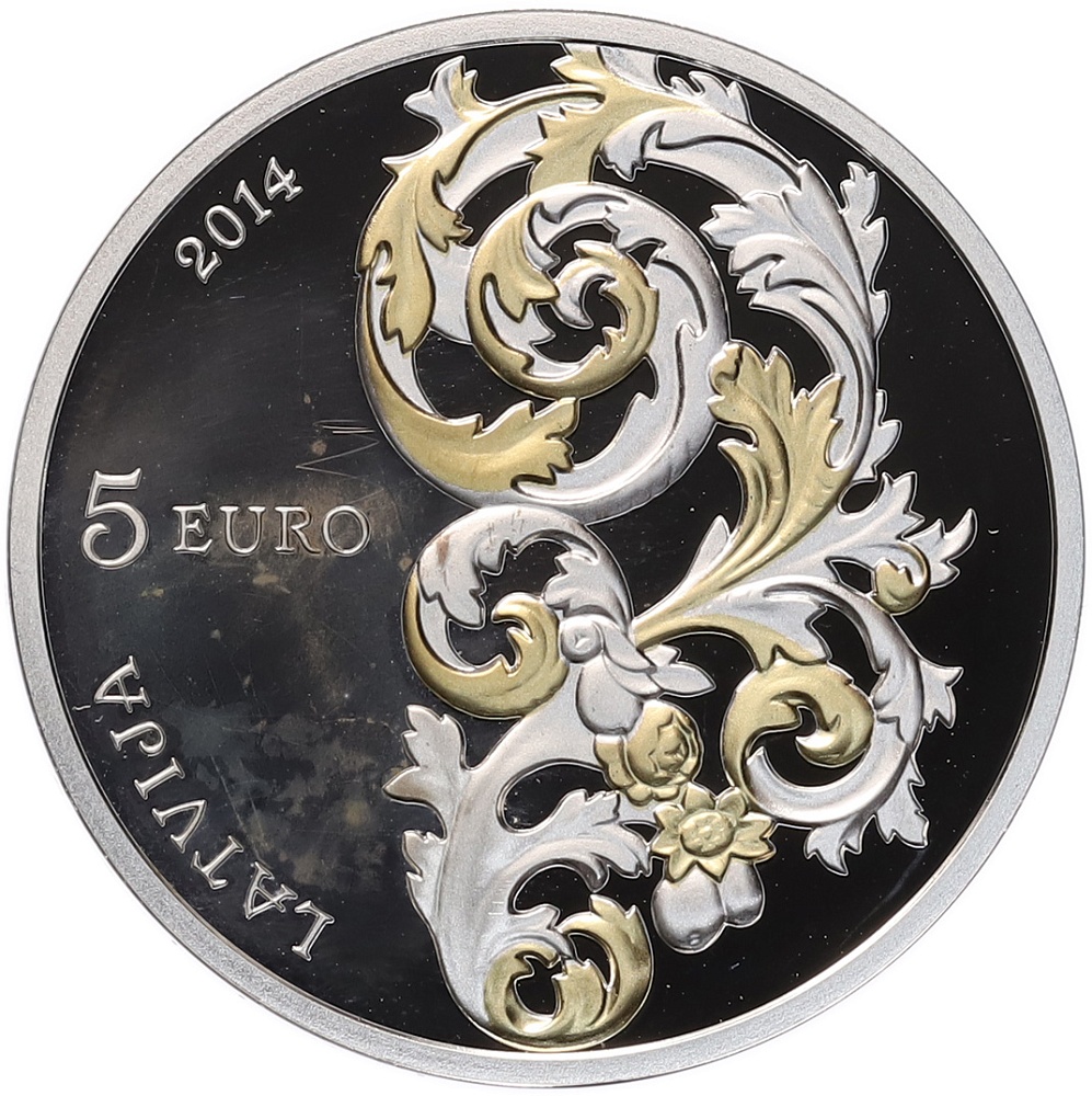 5 евро 2014 года Латвия «Курляндское барокко» — Фото №2