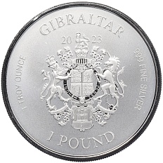 1 фунт 2023 года Гибралтар «Боевой слон» — Фото №2