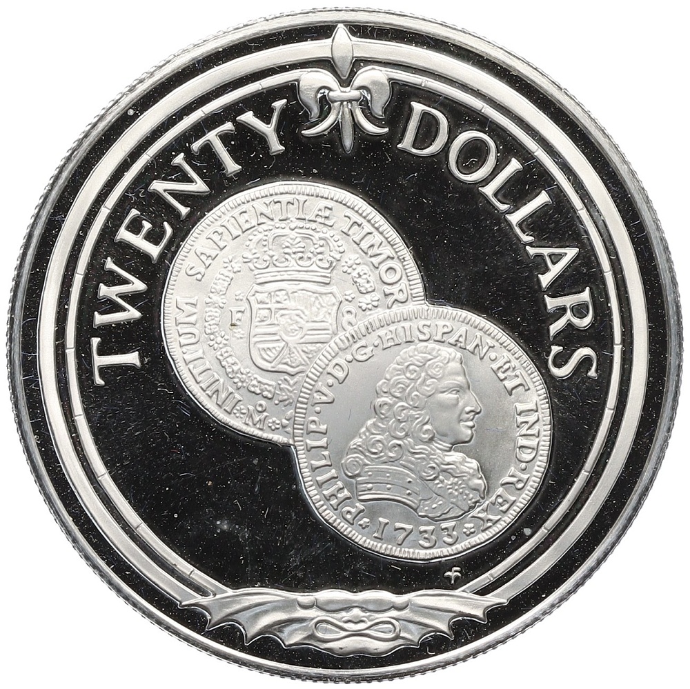 20 долларов 1985 года Британские Виргинские острова «Сокровища затонувшего корабля — Золотой эскудо» — Фото №1