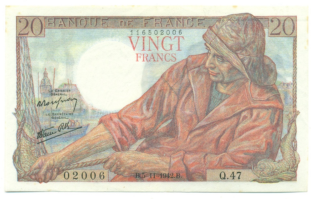 20 франков 1942 года Франция — Фото №1