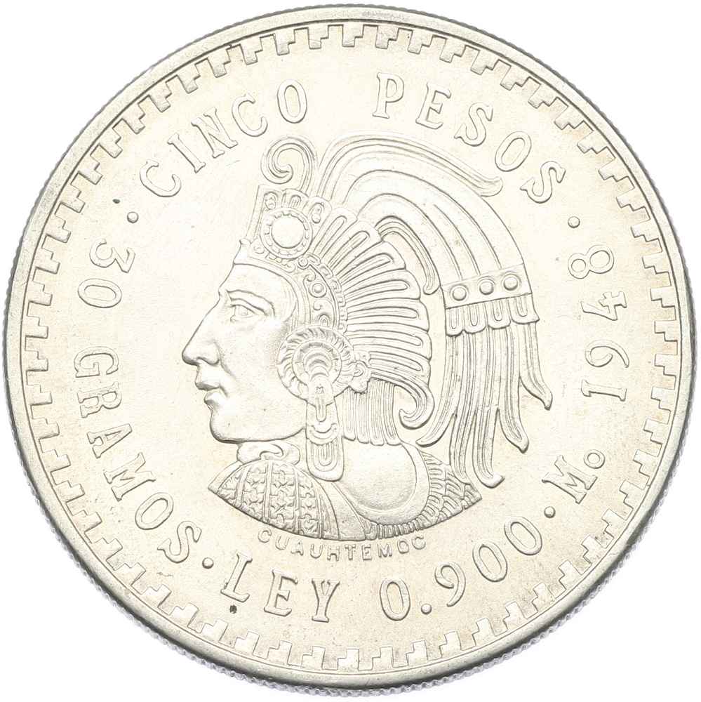 5 песо 1948 года Мексика — Фото №1