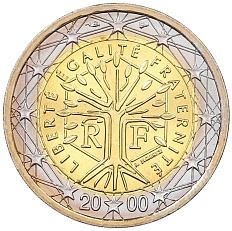 2 евро 2000 года Франция — Фото №1
