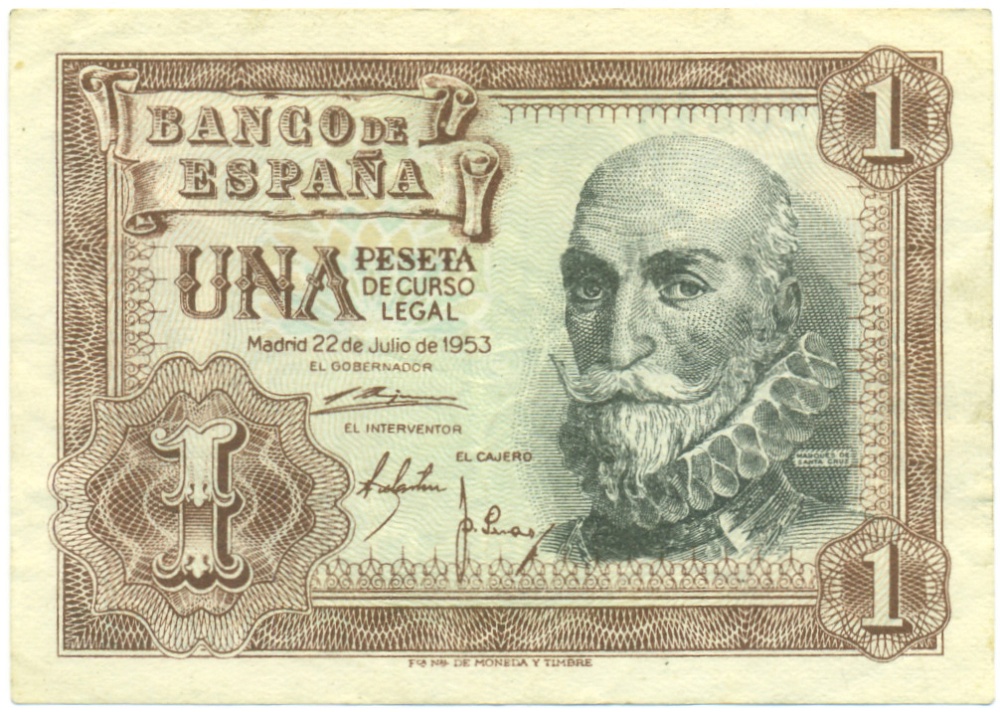 1 песета 1953 года Испания — Фото №1
