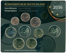 Набор из 9 евромонет 2016 года G Германия — Фото №1