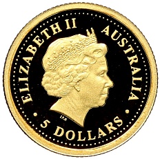 5 долларов 1999 года Австралия «Австралийский самородок — Кенгуру» — Фото №2