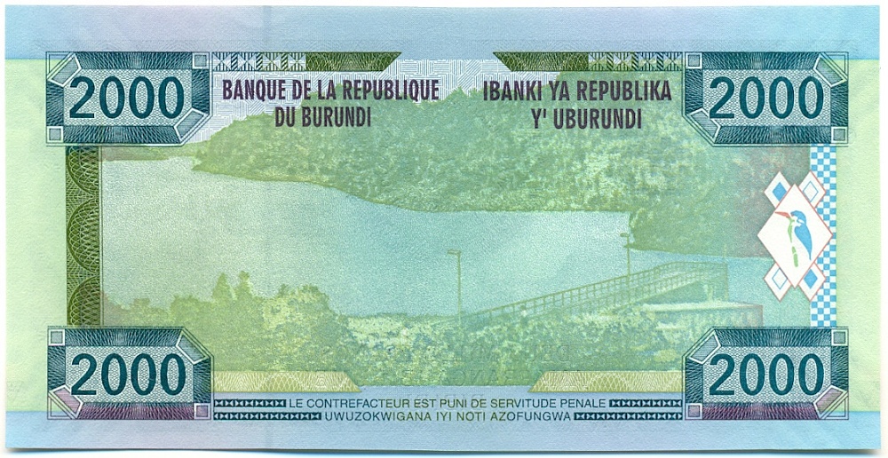 2000 франков 2008 года Бурунди — Фото №2