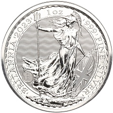 2 фунта 2023 года Великобритания «Британия» (Портрет Карла III с короной) — Фото №1