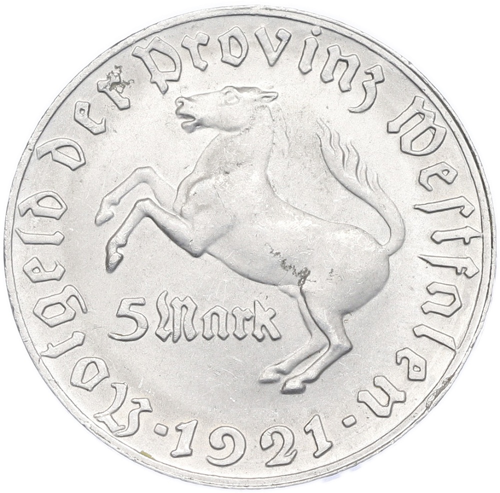 5 марок 1921 года Германия — Вестфалия (Нотгельд) — Фото №1