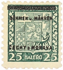 Почтовая марка 25 геллеров 1939 года Богемия и Моравия — Фото №1