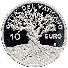 10 евро 2004 года Ватикан «Всемирный день мира» — Фото №2