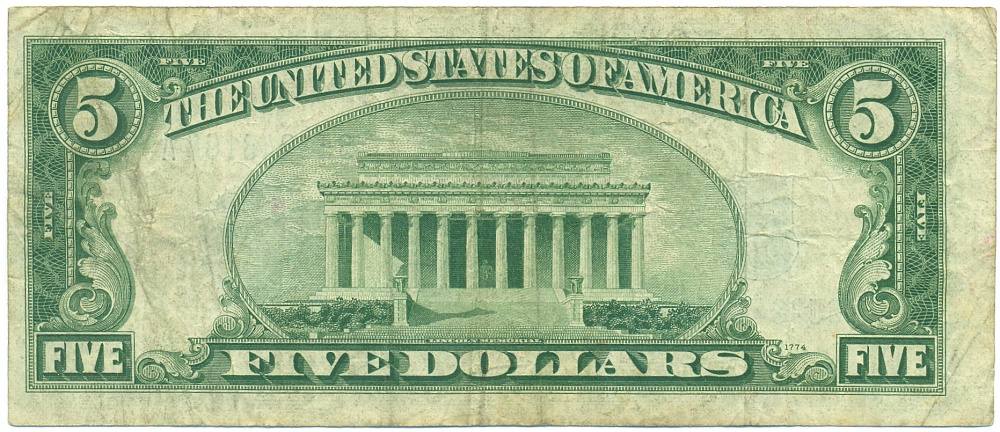 5 долларов 1934 года США «Серебряный сертификат» — Фото №2