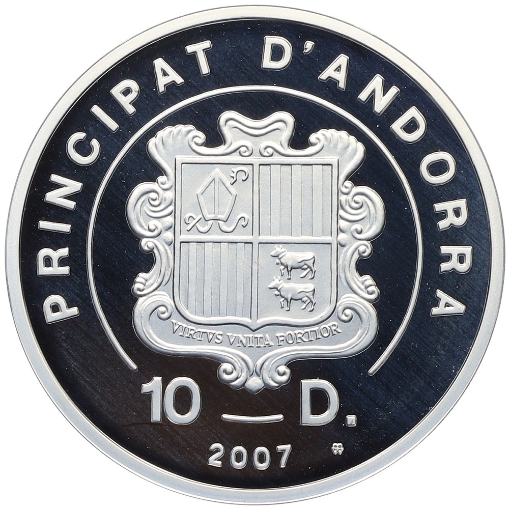 10 динеров 2007 года Андорра «Экстрим — Горные лыжи» — Фото №2