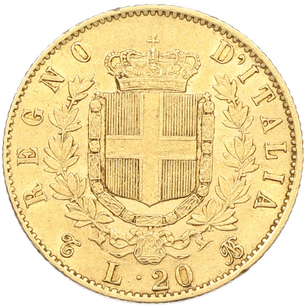 20 лир 1863 года Италия — Фото №2