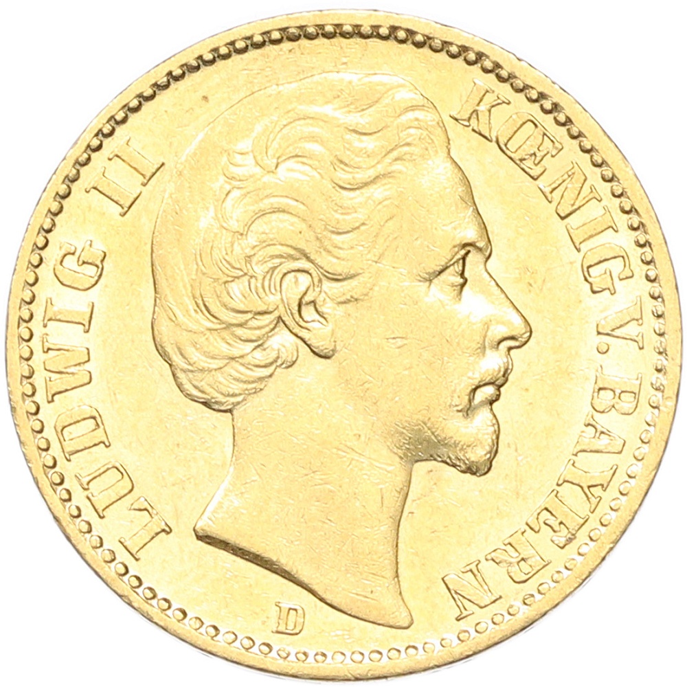 20 марок 1873 года D Германия (Бавария) — Фото №1