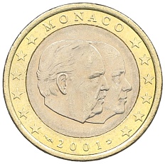 1 евро 2001 года Монако — Фото №1