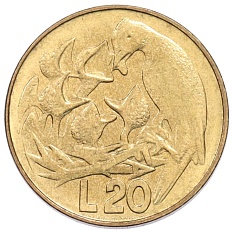 20 лир 1975 года Сан-Марино «Любовь у животных» — Фото №1