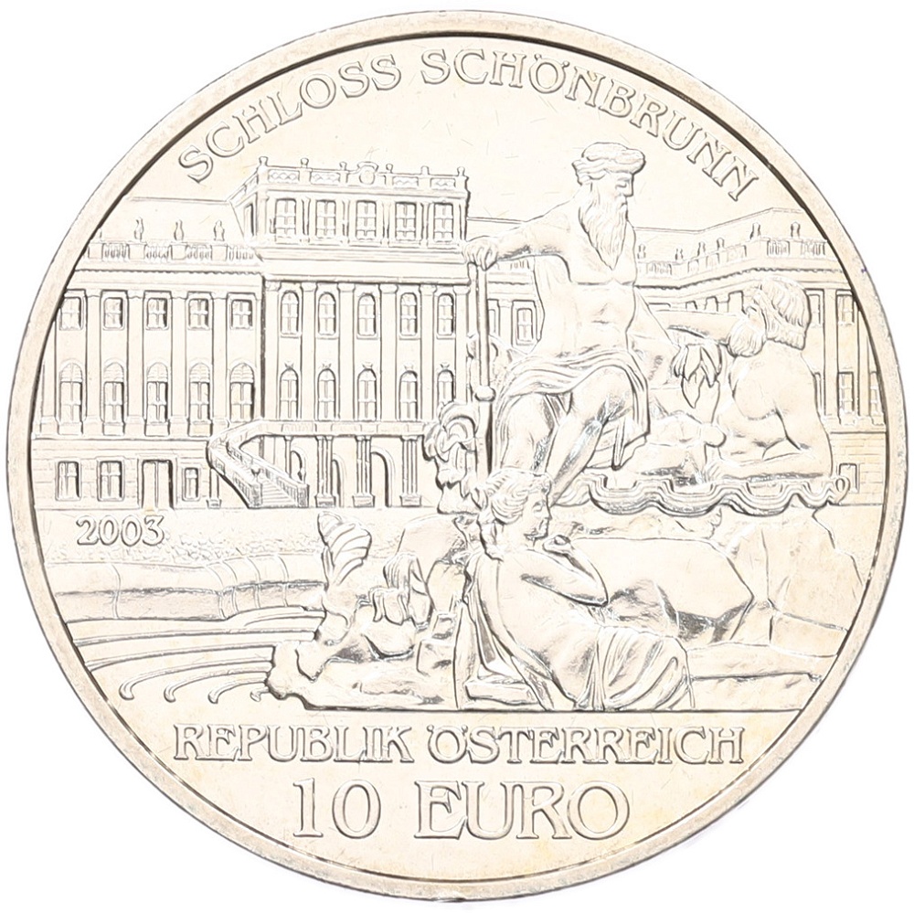 10 евро 2003 года Австрия «Дворец Шенбрунн» — Фото №2