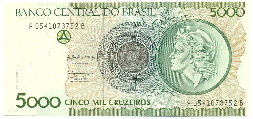 5000 крузейро 1990 года Бразилия — Фото №1