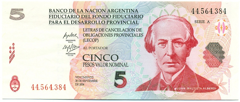 5 песо 2006 года Аргентина — Фото №1