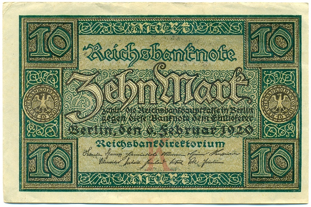 10 марок 1920 года Германия — Фото №1