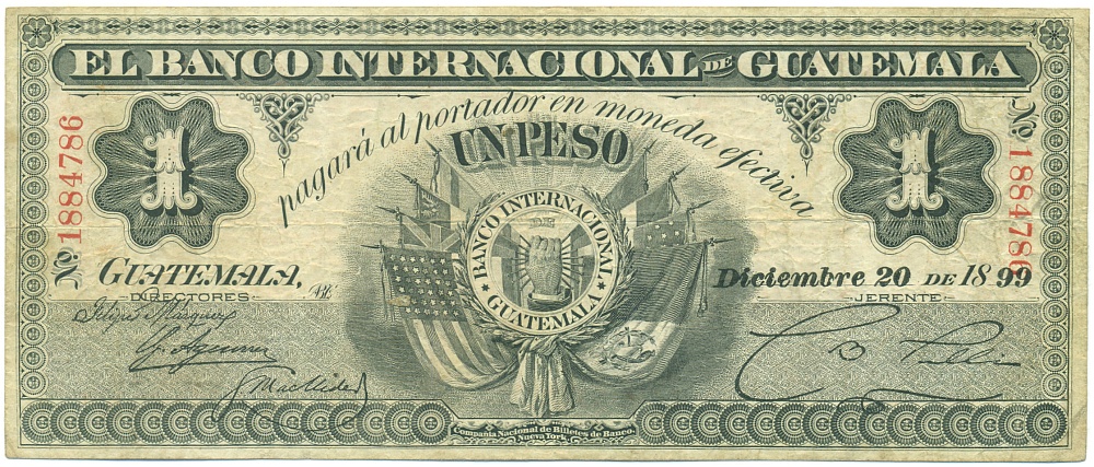 1 песо 1899 года Гватемала — Фото №1