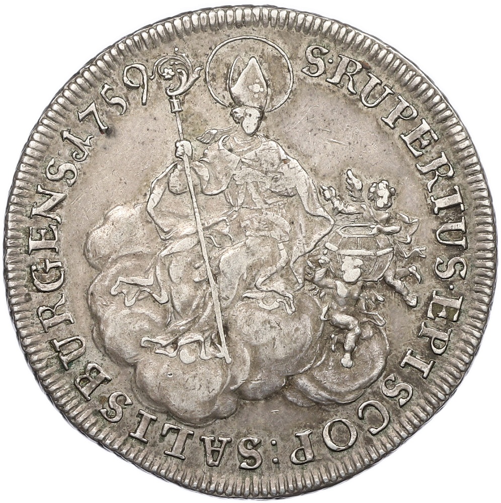 1 талер 1759 года Зальцбург — Сигизмунд III фон Шраттенбах — Фото №1