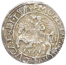 1/2 гроша 1561 года Литва — Сигизмунд II Август — Фото №1
