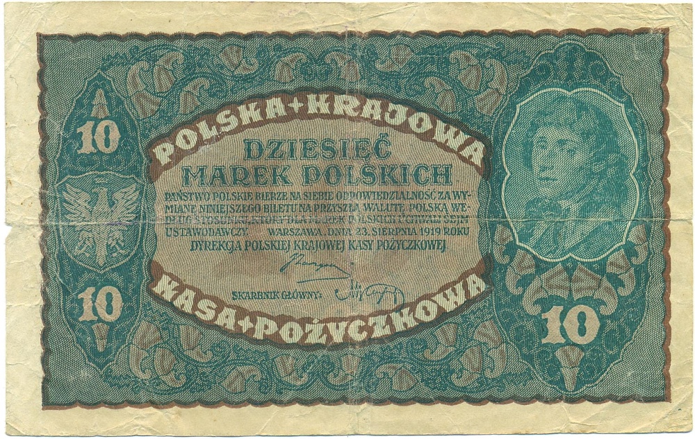 10 марок 1919 года Польша — Фото №1