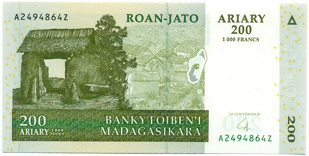 200 ариари (1000 франков) 2004 года Мадагаскар — Фото №1