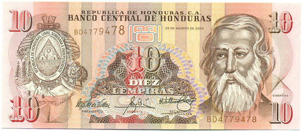 10 лемпир 2004 года Гондурас — Фото №1