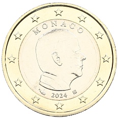 1 евро 2024 года Монако — Фото №1