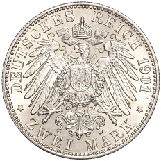 2 марки 1901 года Германия (Пруссия) «200 лет Пруссии» — Фото №2