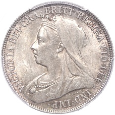 1 шиллинг 1897 года Великобритания (Королева Виктория) — в слабе PCGS (MS62) — Фото №2