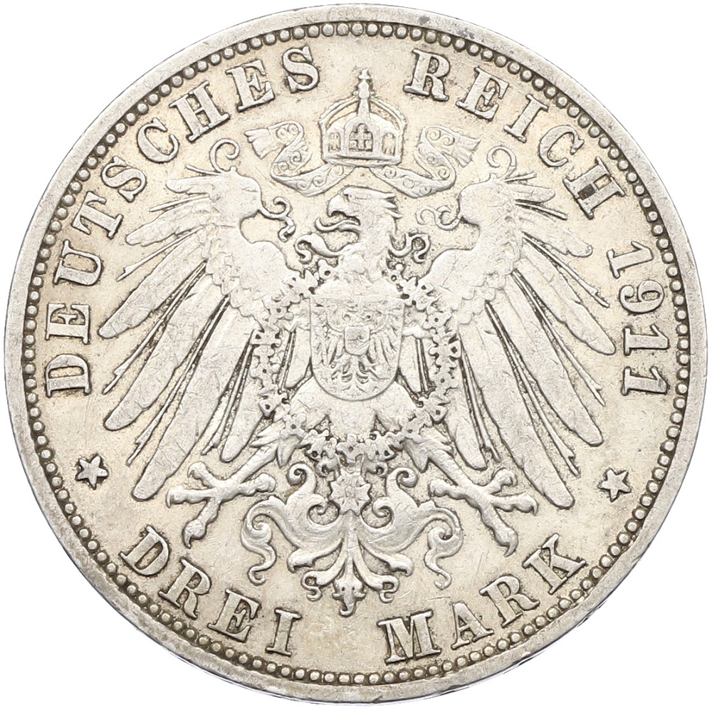 3 марки 1911 года Германия (Пруссия) — Фото №2