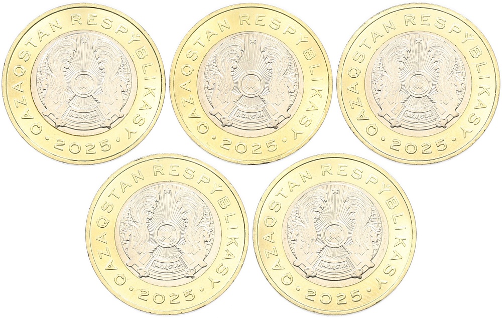 Набор из 5 монет 100 тенге 2025 года Казахстан «Животный мир Казахстана» — Фото №2