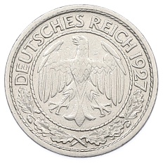 50 рейхспфеннигов 1927 года J Германия — Фото №1