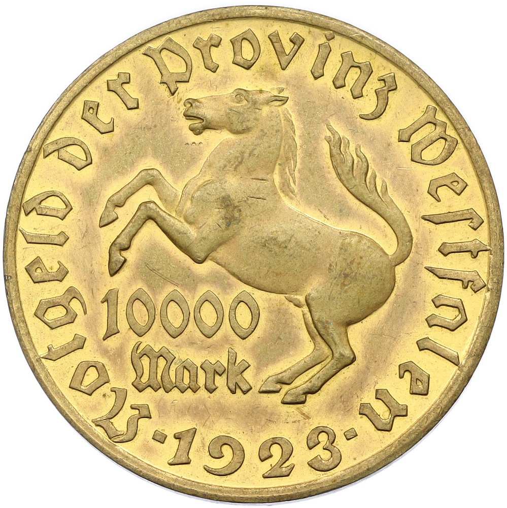 10000 марок 1923 года Германия — Вестфалия (Нотгельд) — Фото №1