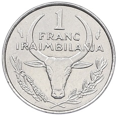 1 франк 1976 года Мадагаскар — Фото №2