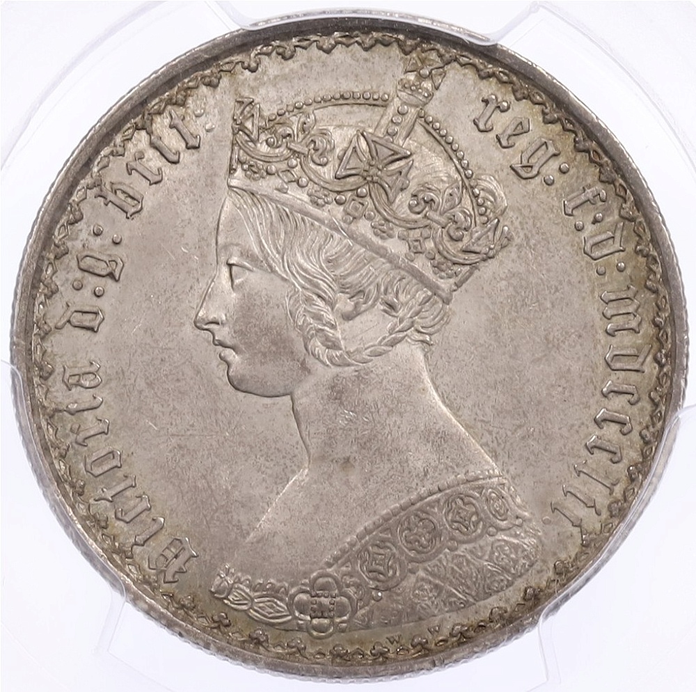1 флорин 1852 года Великобритания (Королева Виктория) в слабе PCGS (MS64) — Фото №1