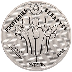 1 рубль 2018 года Белоруссия «Заказники Беларуси — Заказник Котра (Глухарь)» — Фото №2