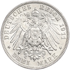3 марки 1911 года Германия (Саксония) — Фото №2