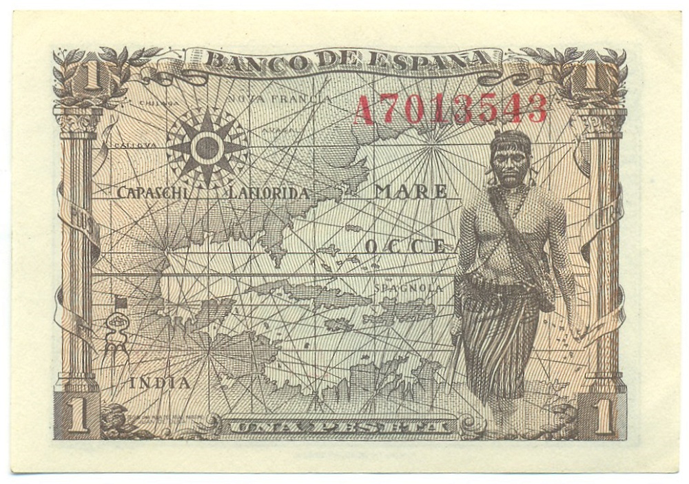 1 песета 1945 года Испания — Фото №2