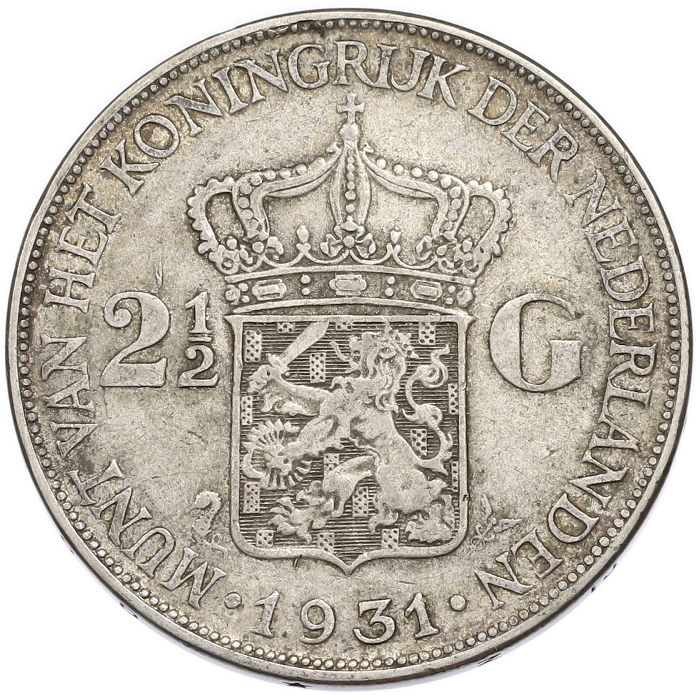 2 1/2 гульдена 1931 года Нидерланды — Фото №1