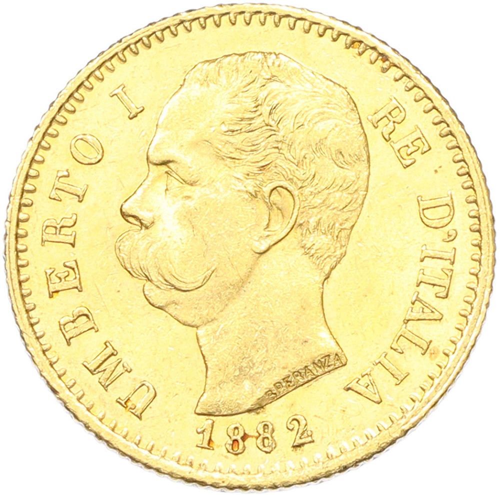 20 лир 1882 года Италия — Фото №1