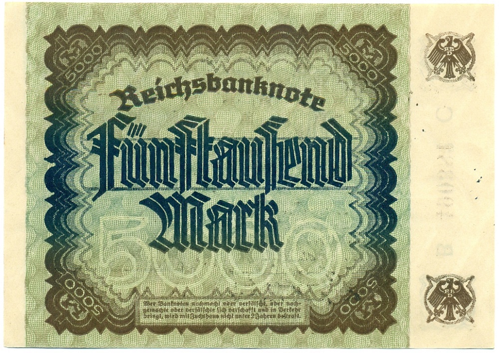 5000 марок 1922 года Германия — Фото №2