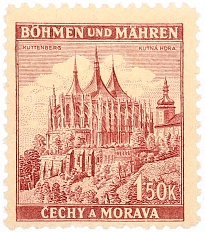 Почтовая марка 1 крона 50 геллеров 1940 года Богемия и Моравия — Фото №1