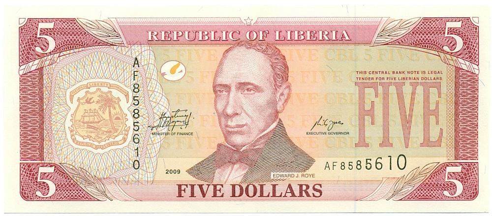 5 долларов 2009 года Либерия — Фото №1